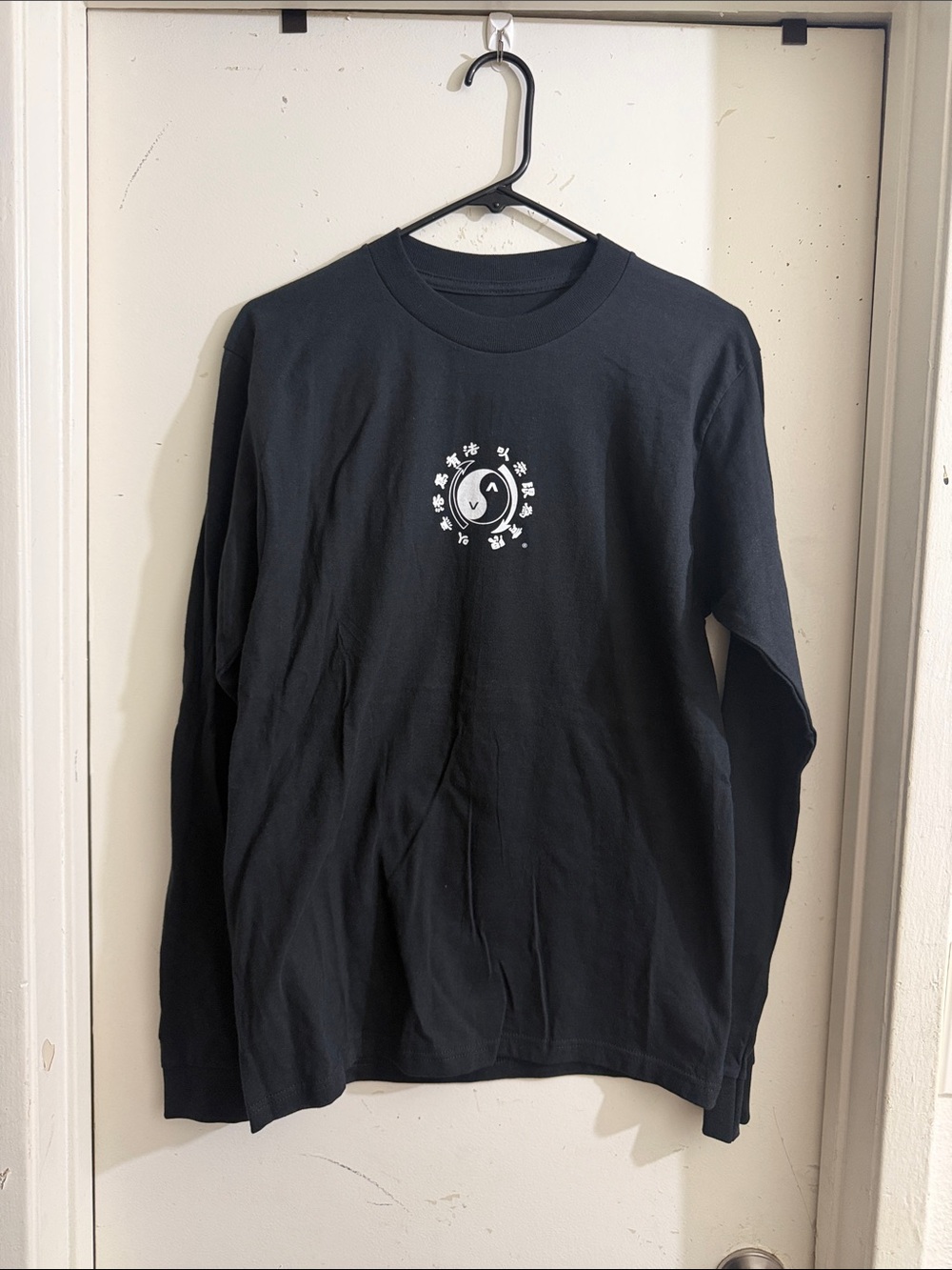 RVCA Black Long Sleeve Shirt with White Graphic Bruce Lee Back graphic